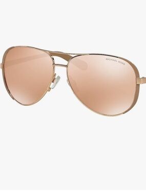 Michael Kors Rose Gold Aviator Sunglasses with Mirrored Lenses